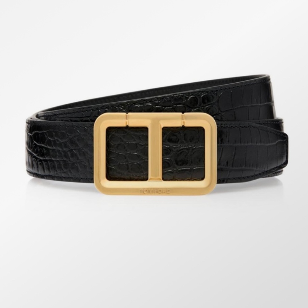 TOM FORD BELT (GLOSSY PRINTED CROCODILE). BRAND NEW NEVER WORN